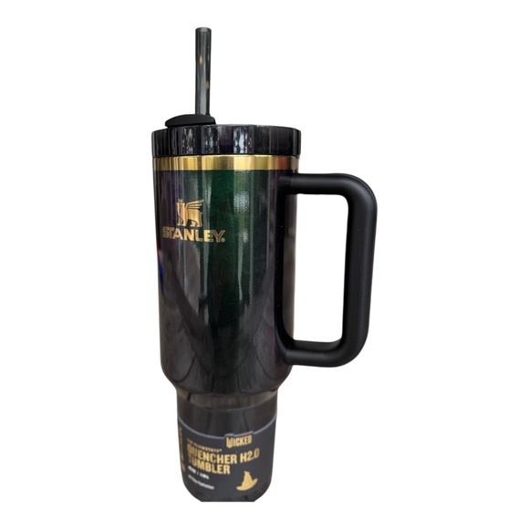 Stanley x Wicked 40oz Tumbler Elphaba + Wicked Straws Bundle Black Green New - Picture 3 of 5